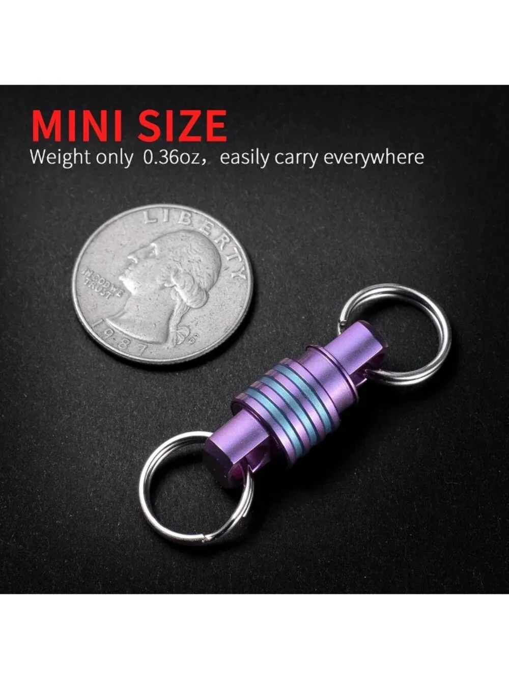 Small Detachable Titanium Keychain Ring - Quick Release, Lightweight & Durable